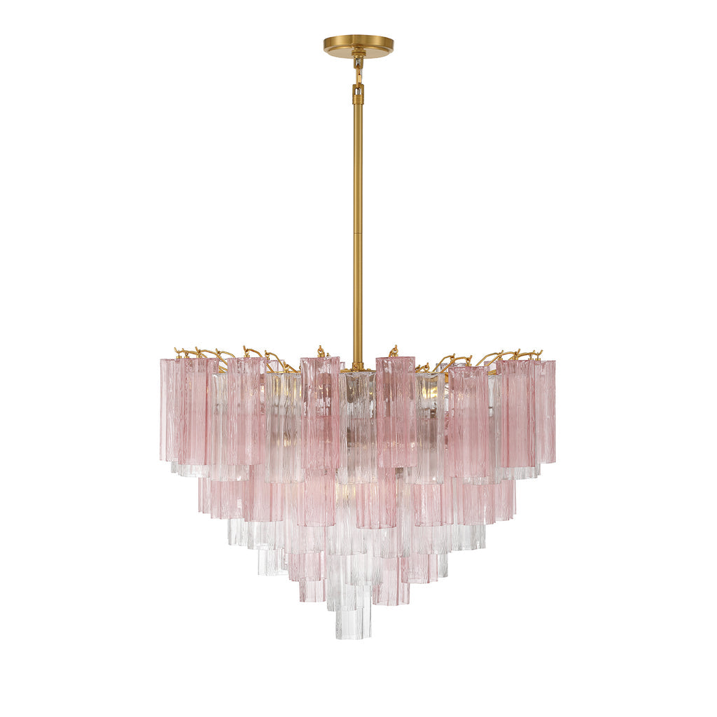Crystorama Addis 16 Light Aged Brass Chandelier