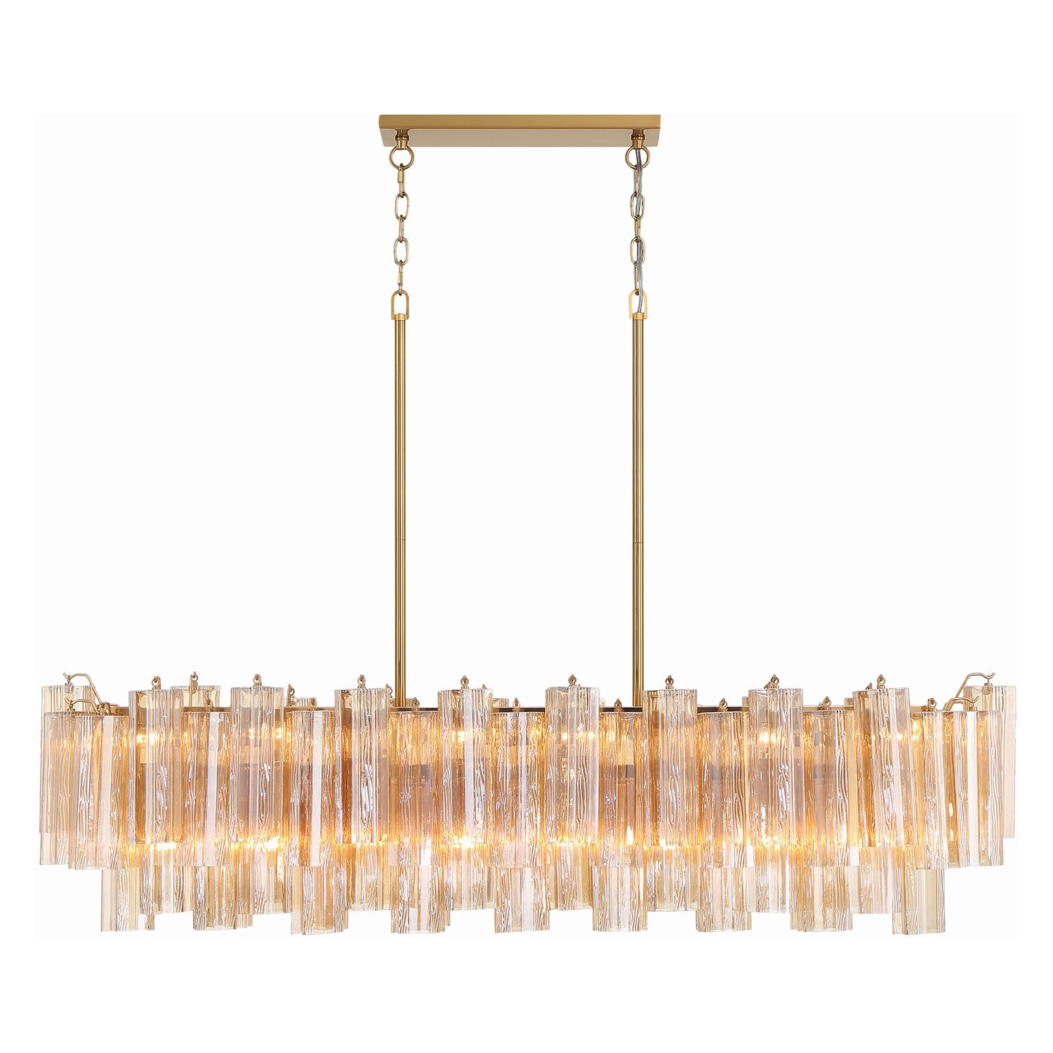 Crystorama Addis Brass Linear Chandelier