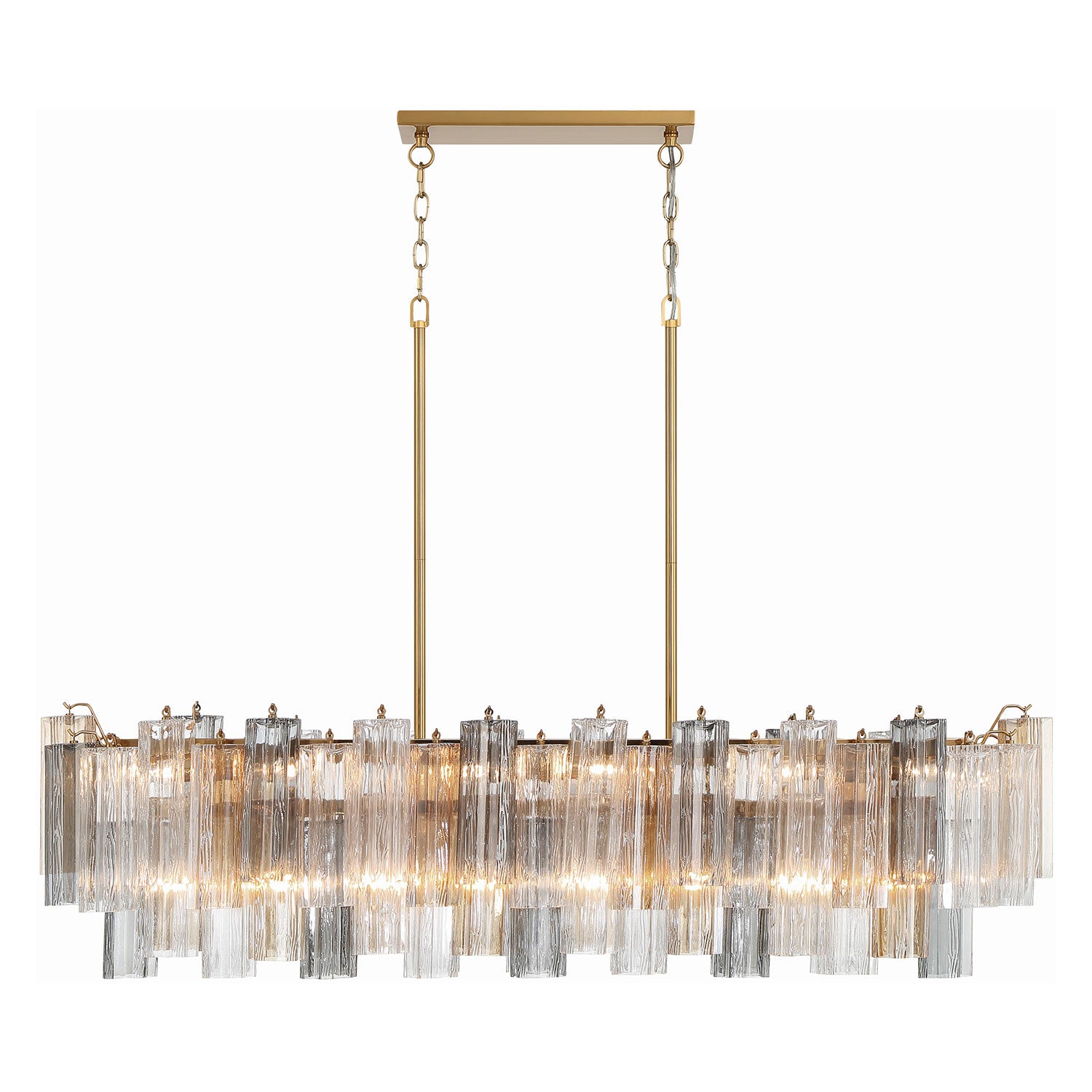 Crystorama Addis Brass Linear Chandelier