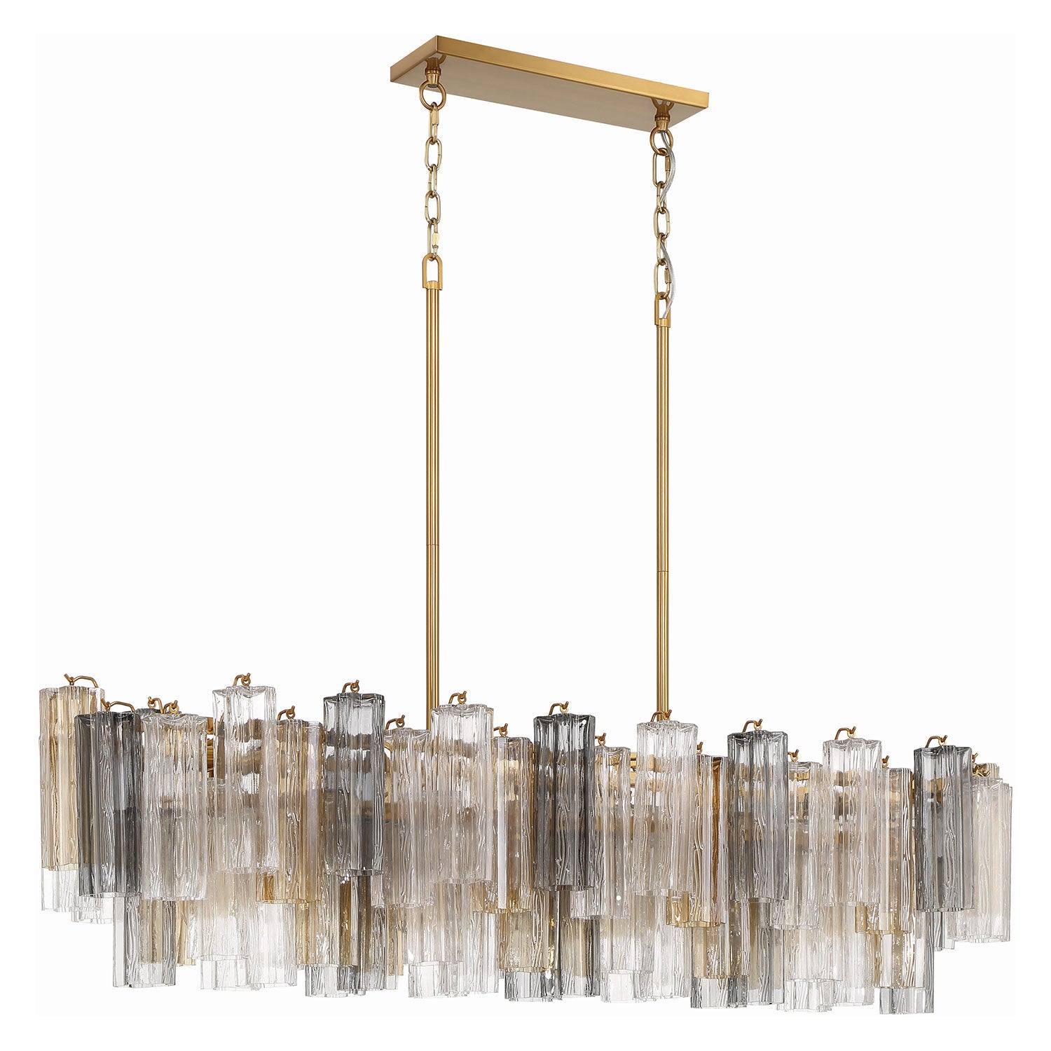 Crystorama Addis Brass Linear Chandelier