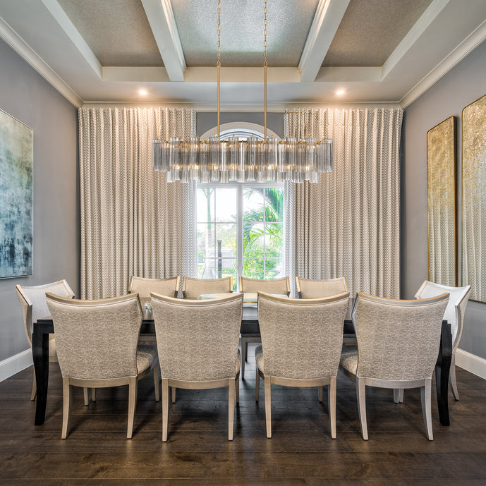 Crystorama Addis 14 Light Aged Brass Linear Chandelier