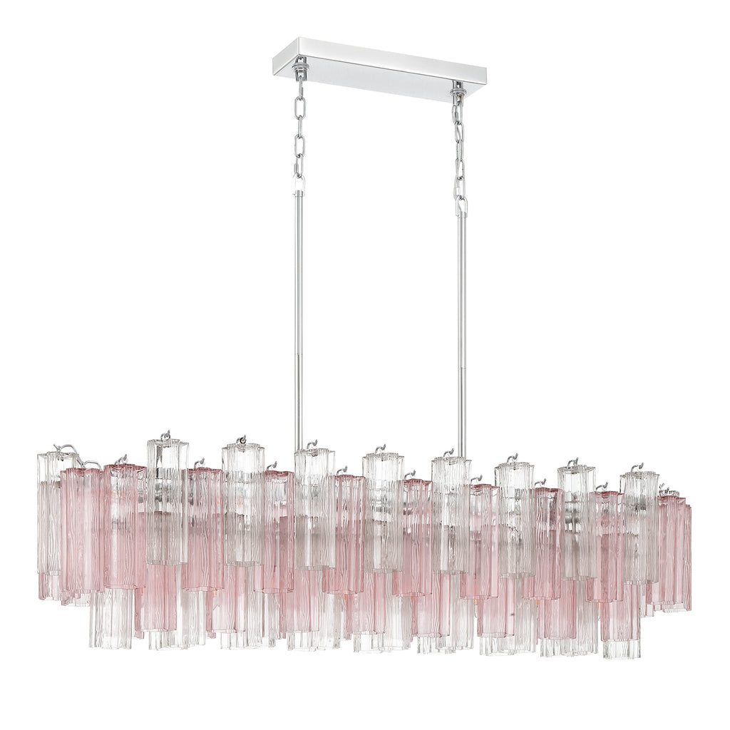 Crystorama Addis 14 Light Polished Chrome Linear Chandelier