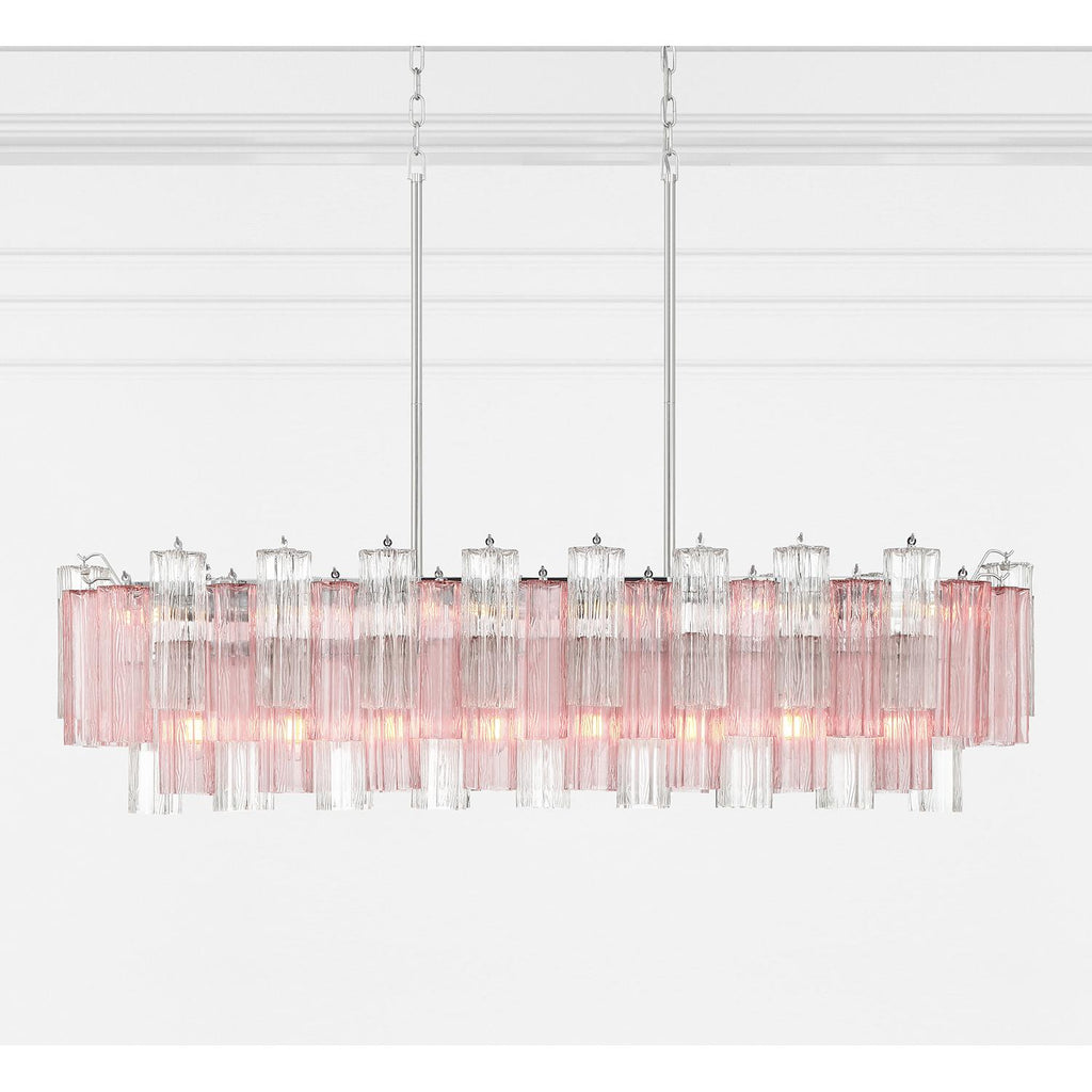 Crystorama Addis 14 Light Polished Chrome Linear Chandelier