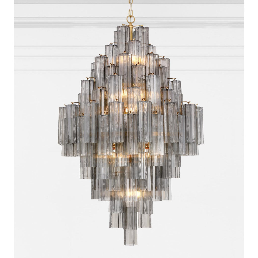 Crystorama Addis 20 Light Aged Brass Chandelier