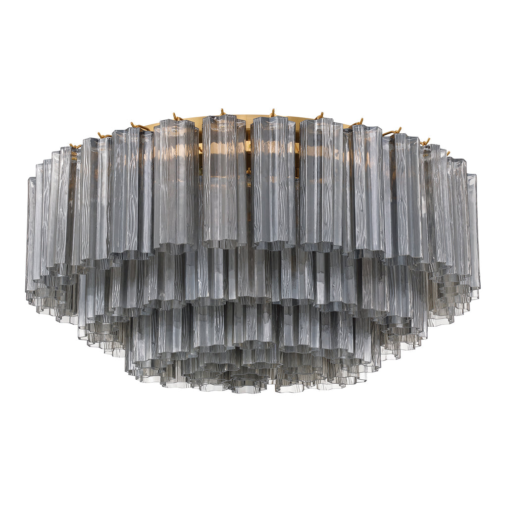 Crystorama Addis 16 Light Aged Brass Flush Mount