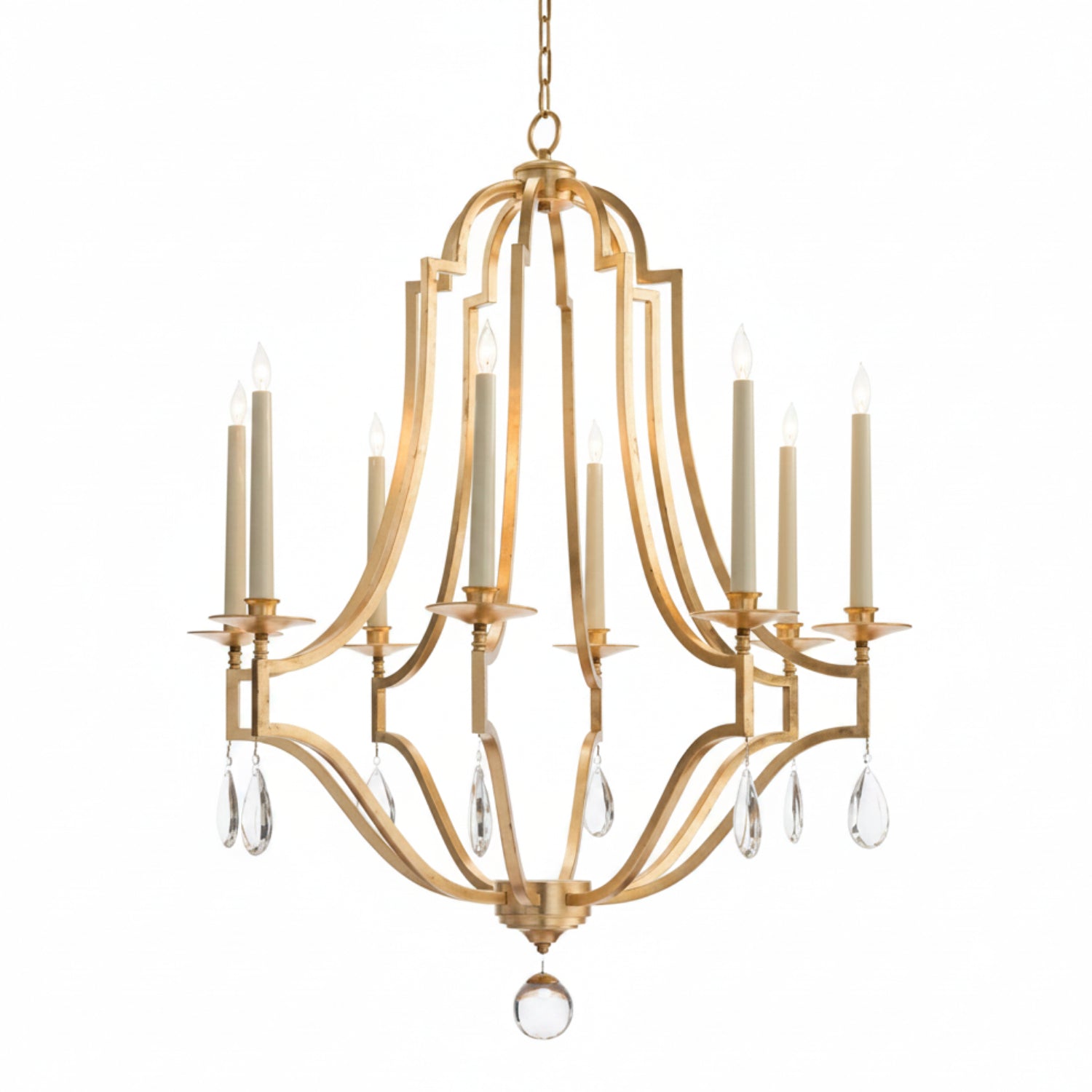 John Richard Gold-leaf and Crystal Chandelier