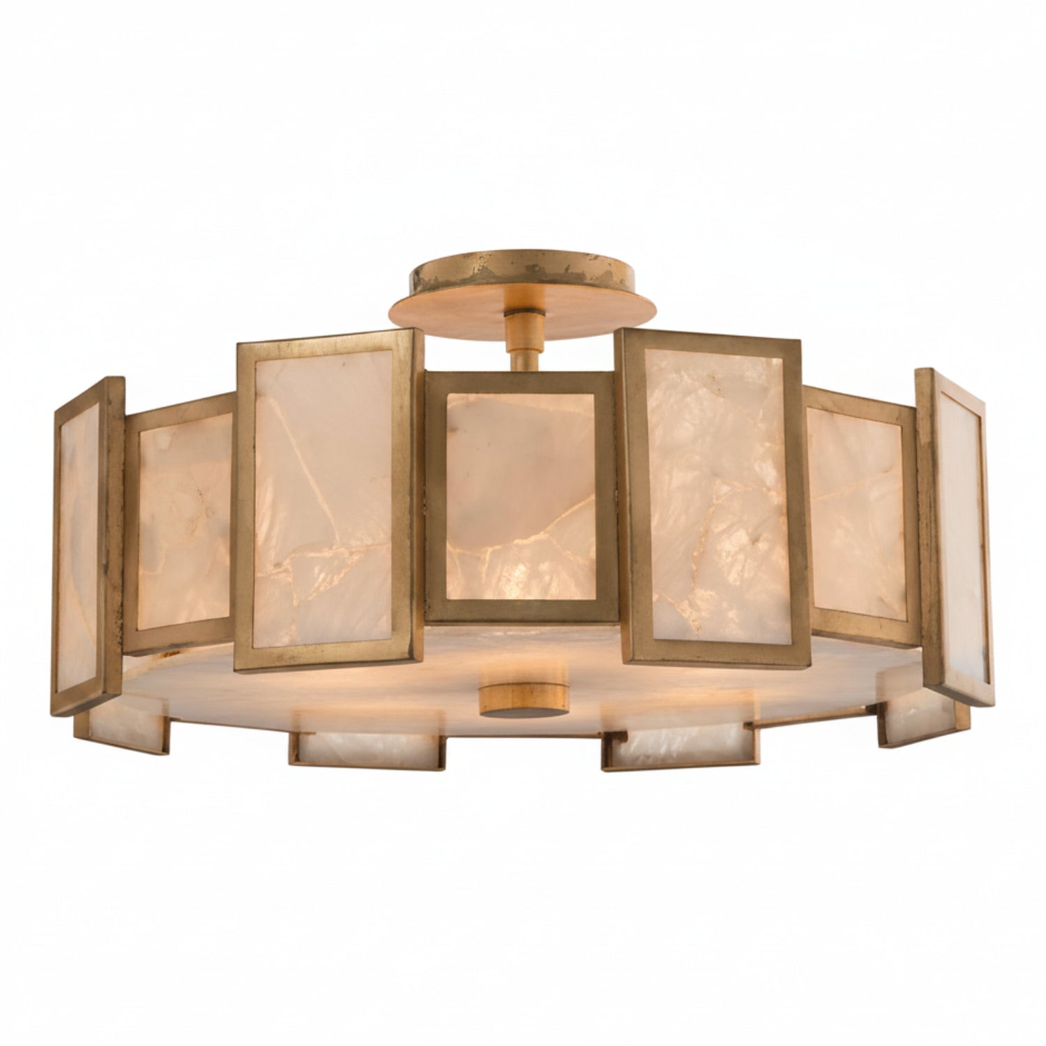 John Richard Calcite Panel Six-Light Semi-Flush