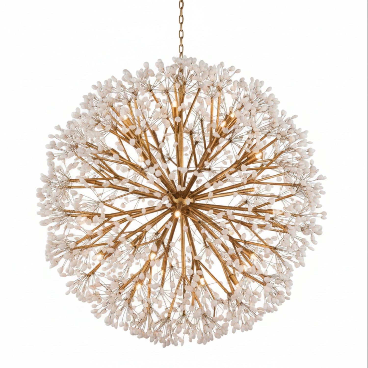 John Richard Spherical Thirty-Light Stone Quartz Chandelier