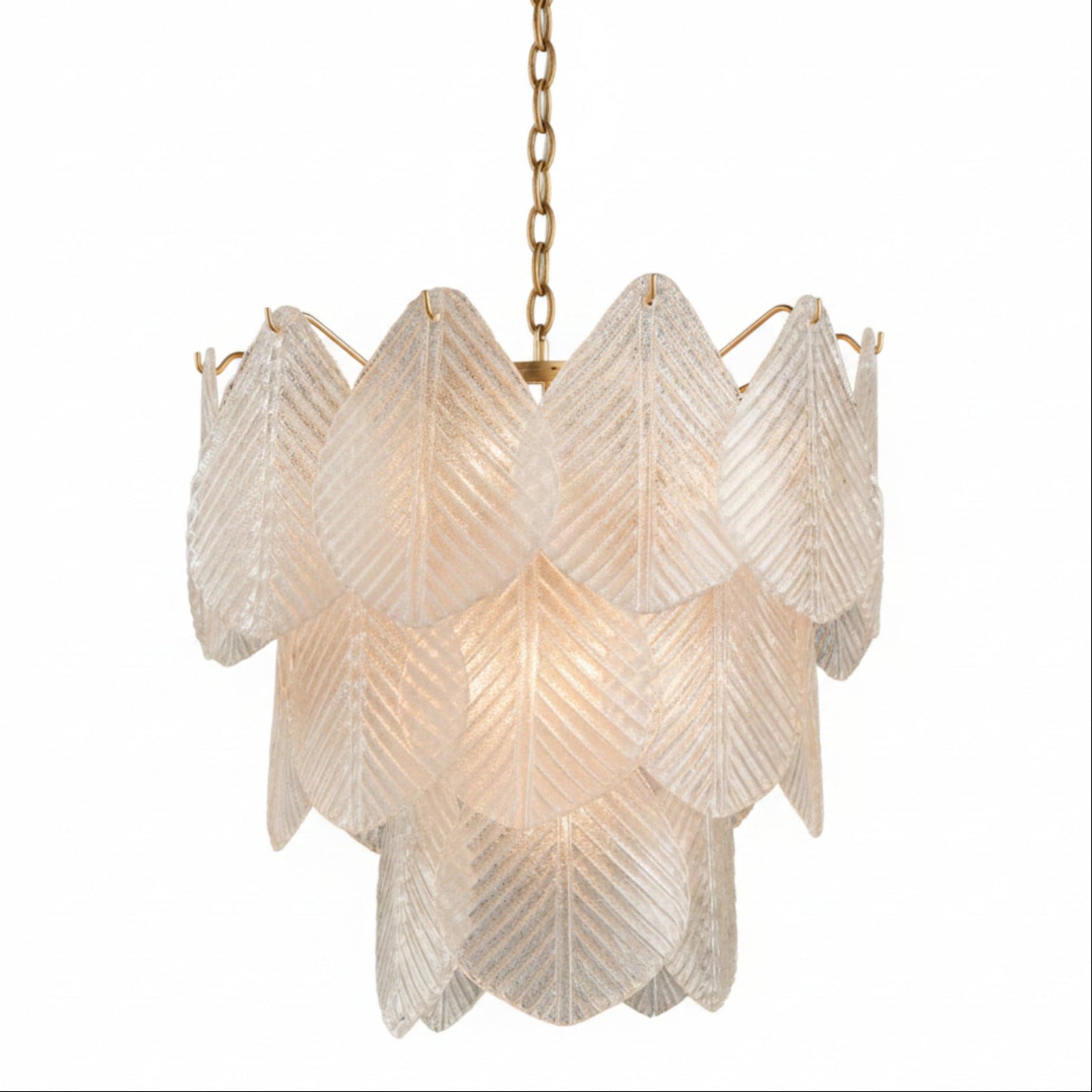 John Richard Frosted Glass Nine-Light Chandelier
