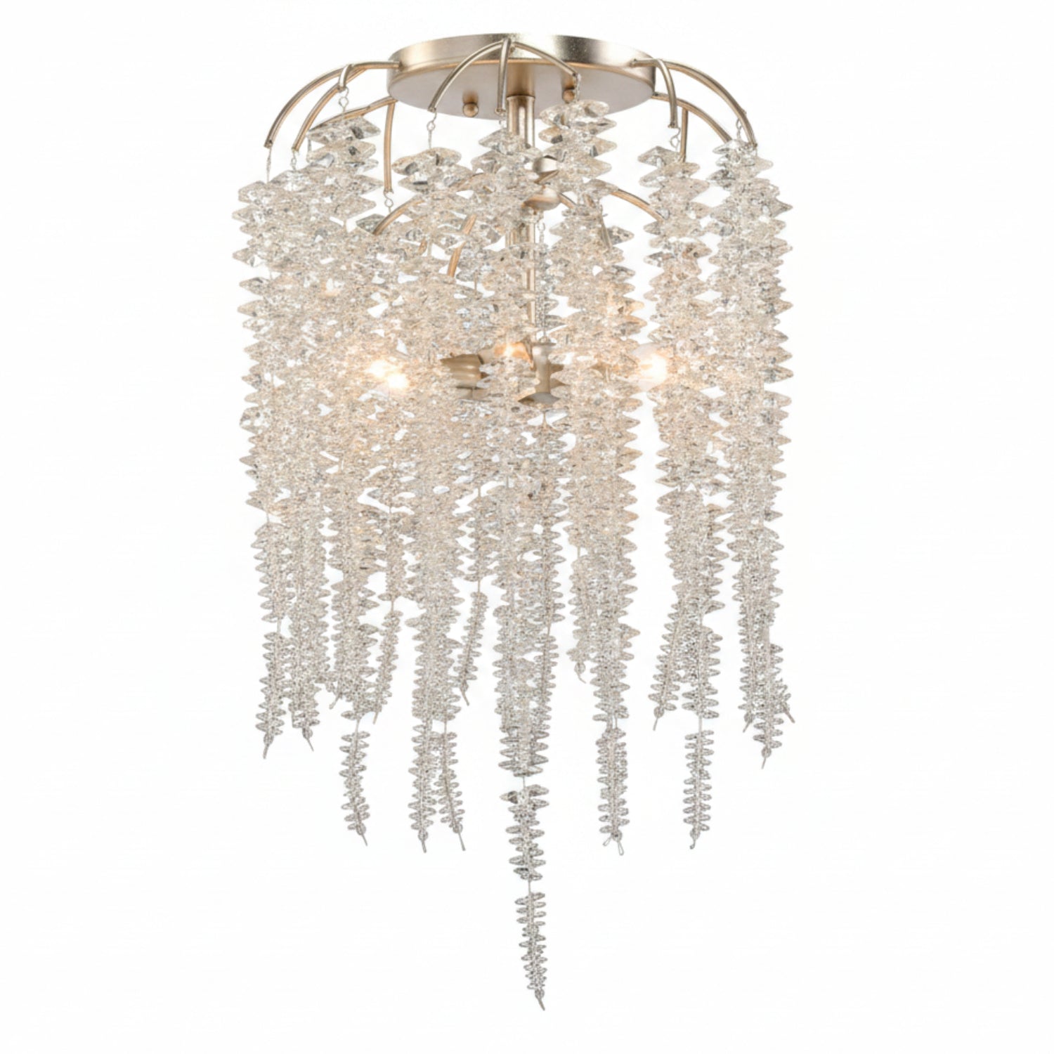John Richard Cascading Crystal Six-Light Semi-Flush