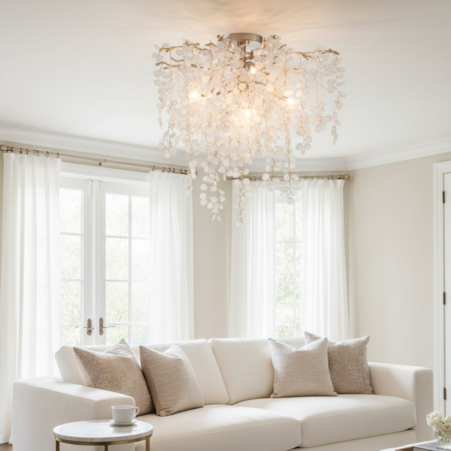 John Richard Shiro-noda Five-Light Semi-Flush Chandelier
