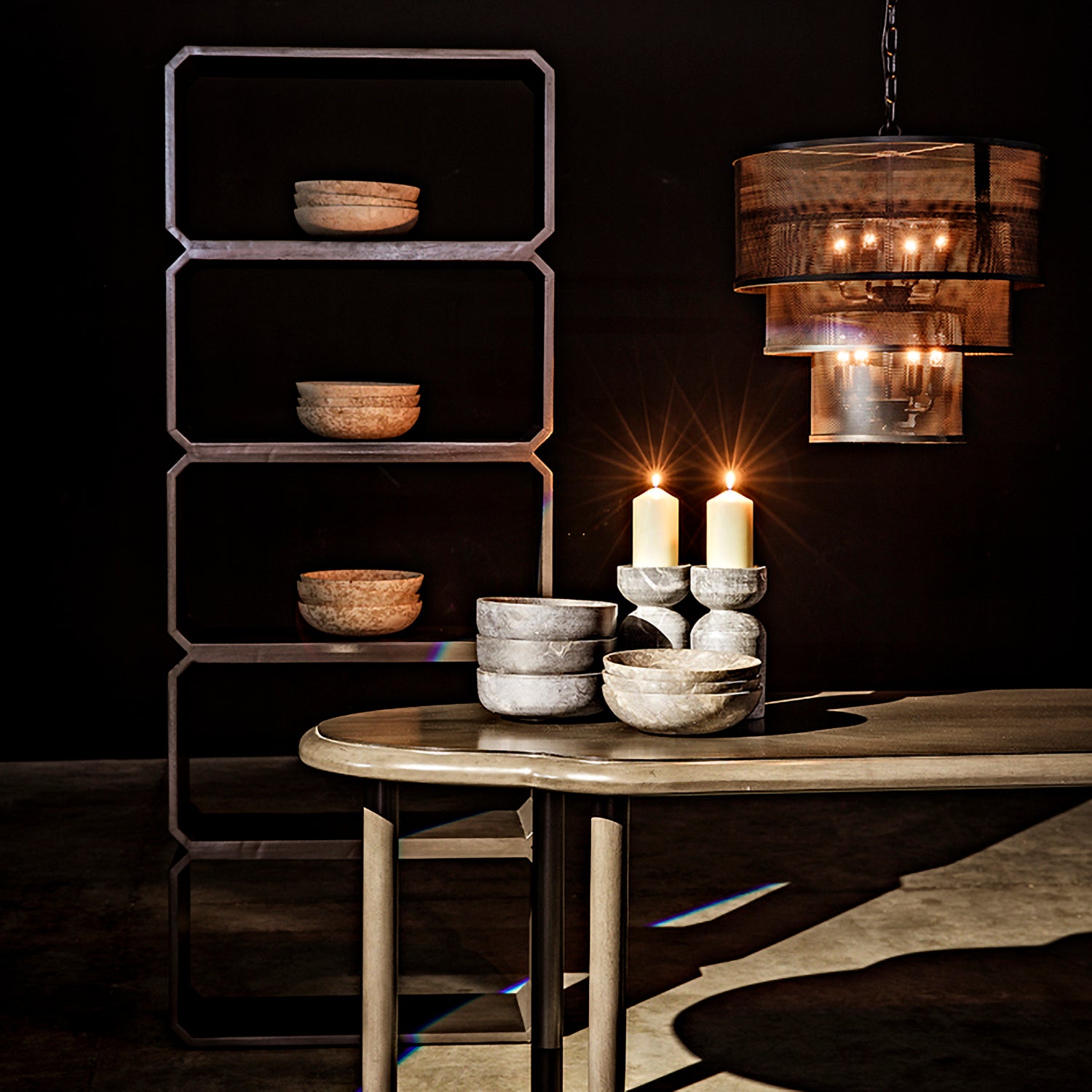 Noir Marble Bowl Set of 3