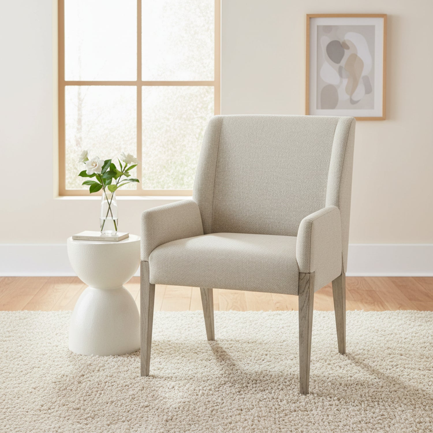 John Richard Chorro Silver White Occasional Chair