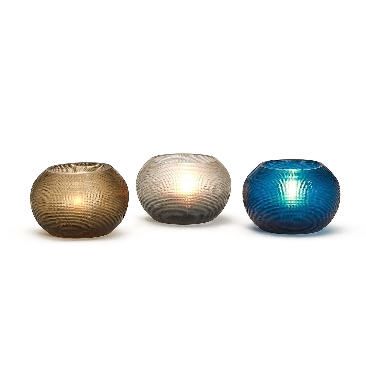 Handcrafted Glass Votive Set of 3