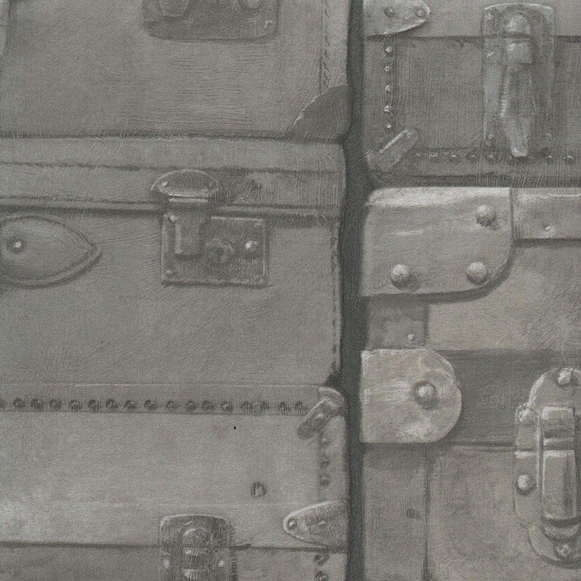Andrew Martin x Kravet Couture Luggage Gunmetal Wallpaper