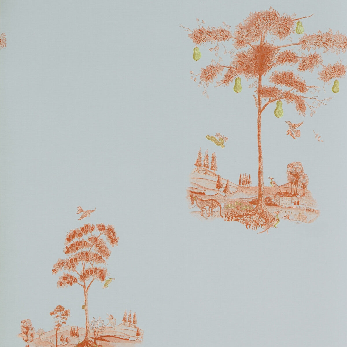 Andrew Martin x Kravet Couture Pear Tree Sunsetorange Wallpaper