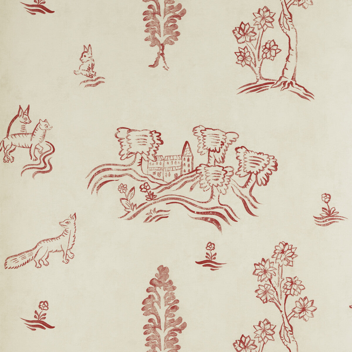 Andrew Martin x Kravet Couture Wychwood Huntsman Red Wallpaper
