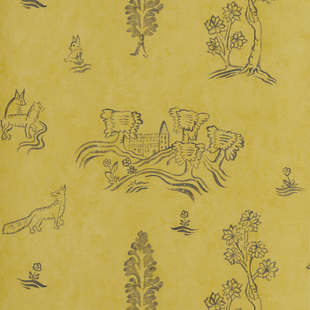 Andrew Martin x Kravet Couture Wychwood Provencal Yellow Wallpaper