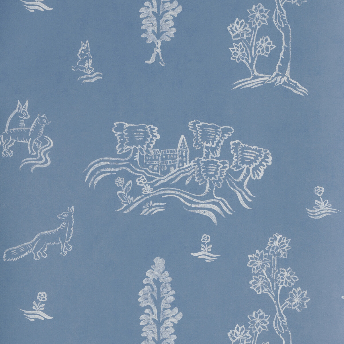 Andrew Martin x Kravet Couture Wychwood Happy Blue Wallpaper