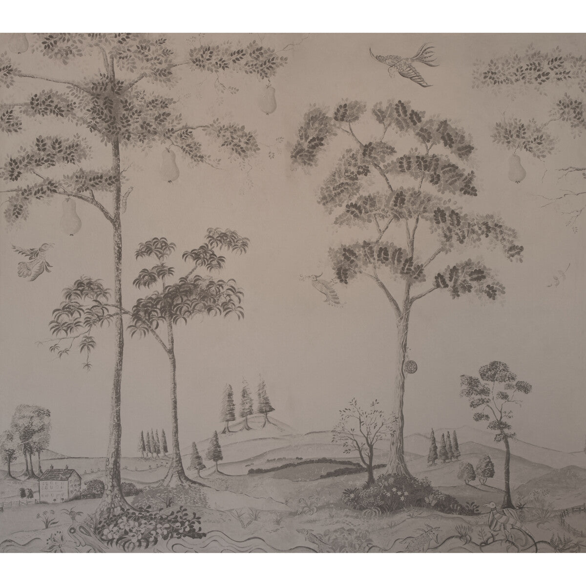 Andrew Martin x Kravet Couture Mythical Land Peat Wallpaper