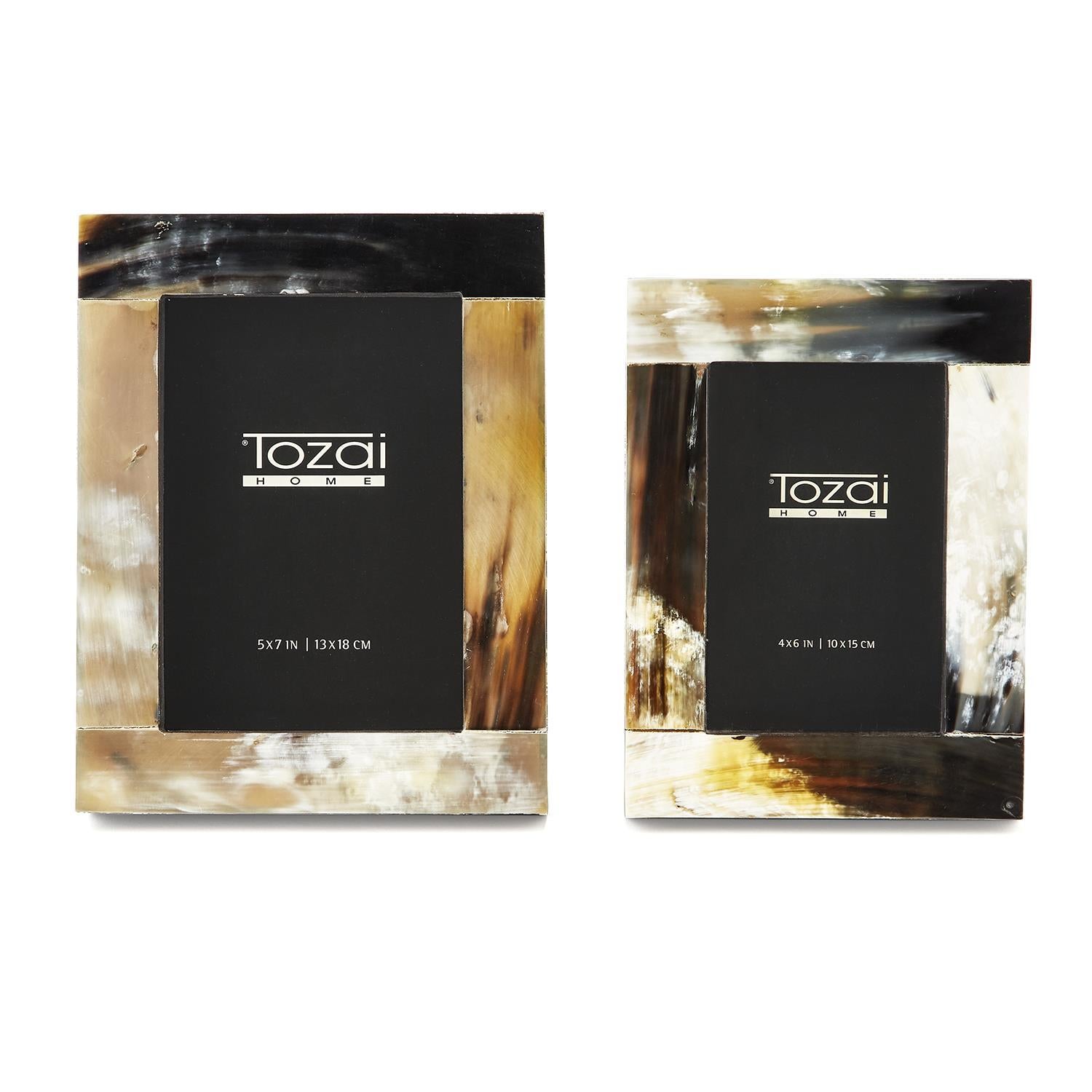 Bayard Natural Horn Photo Frame Set of 2