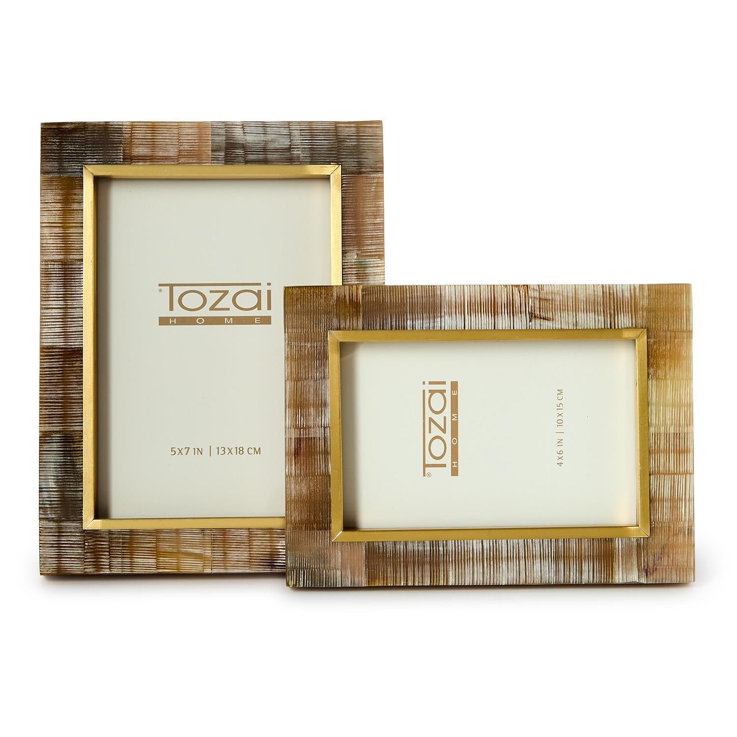 Chiseled Horn Photo Frame Set of 2