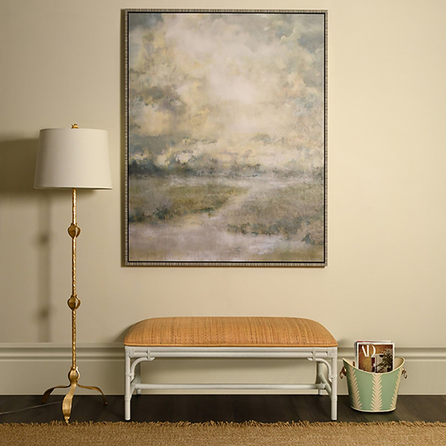 Worlds Away Small Wastebasket