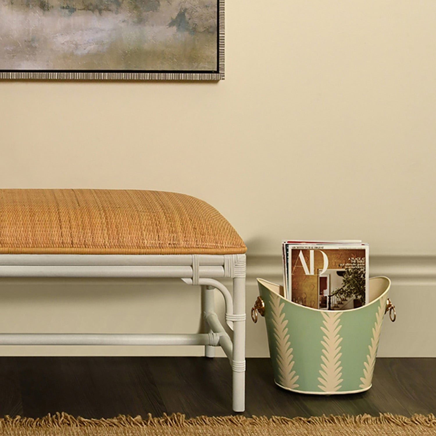 Worlds Away Small Wastebasket