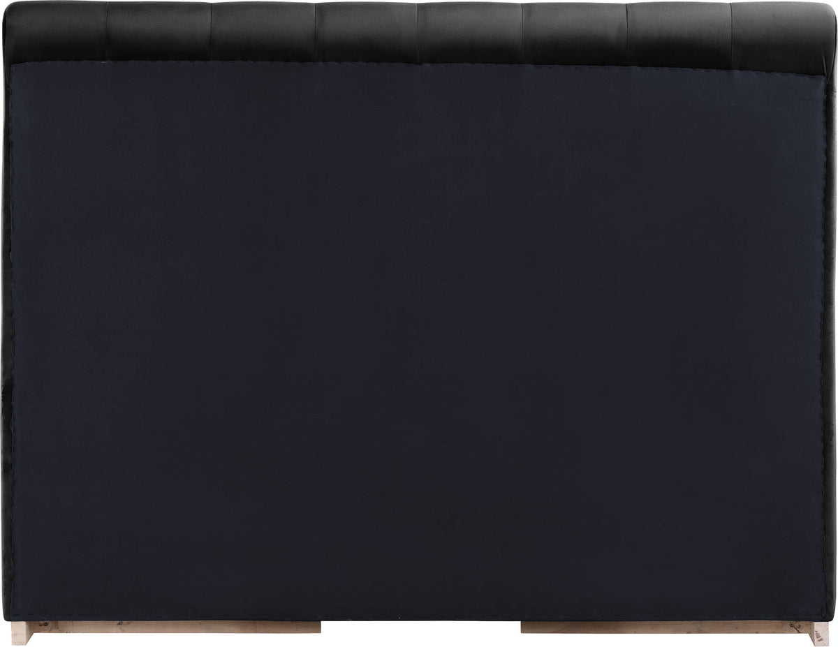 Amara Black Velvet Upholstered Bed
