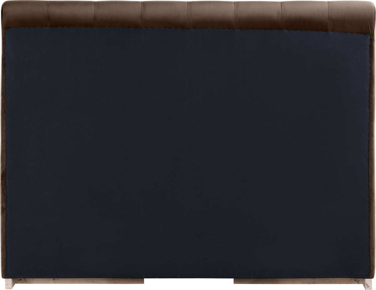 Amara Brown Velvet Upholstered Bed