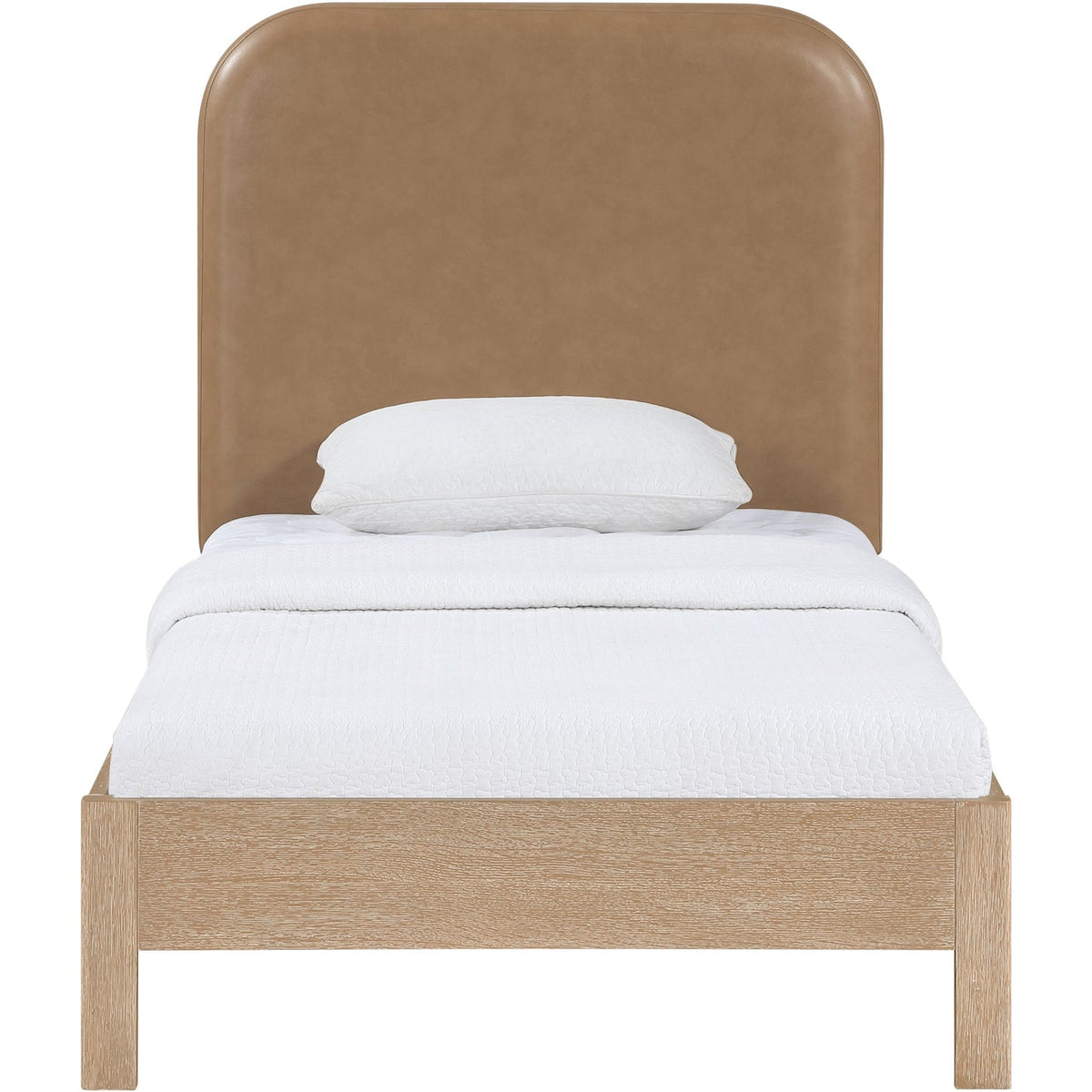 Caswell Natural Vegan Leather Upholstered Bed