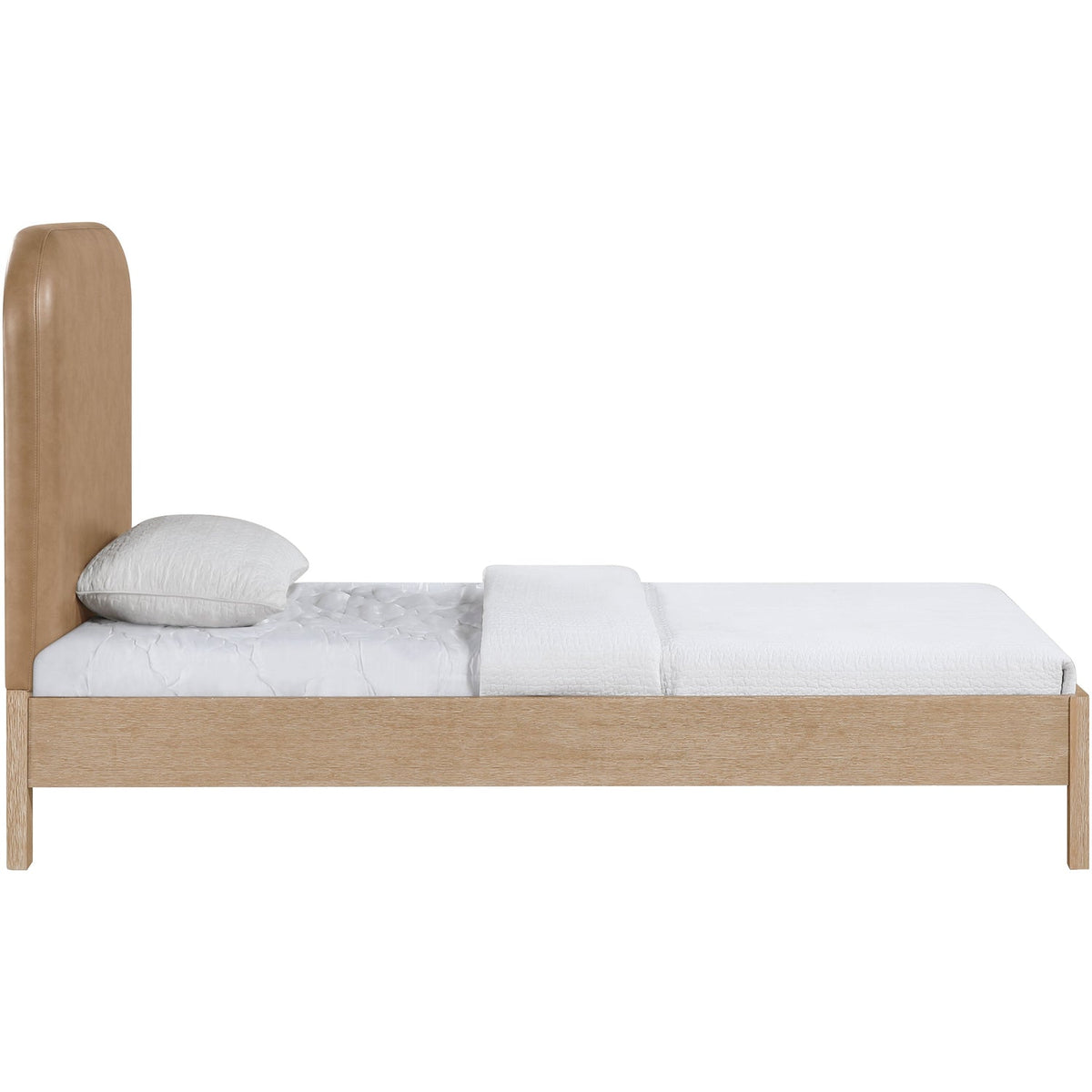 Caswell Natural Vegan Leather Upholstered Bed