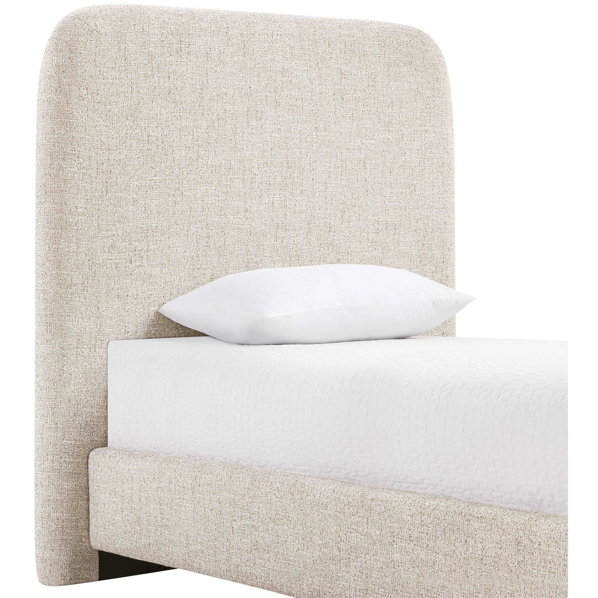 Fira Beige Linen Textured Fabric Upholstered Bed