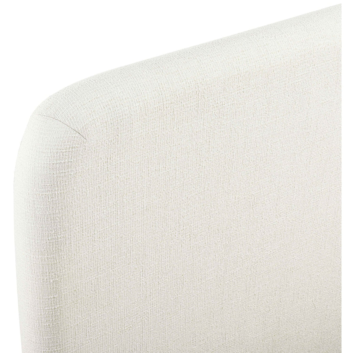 Fira Cream Linen Textured Fabric Upholstered Bed