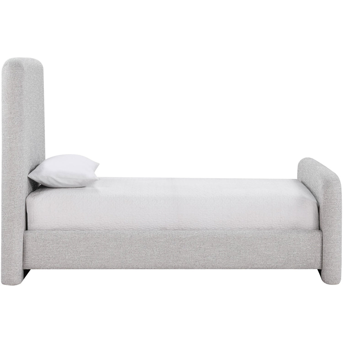 Fira Grey Linen Textured Fabric Upholstered Bed
