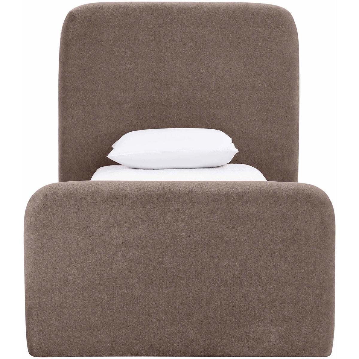 Fira Brown Chenille Fabric Upholstered Bed