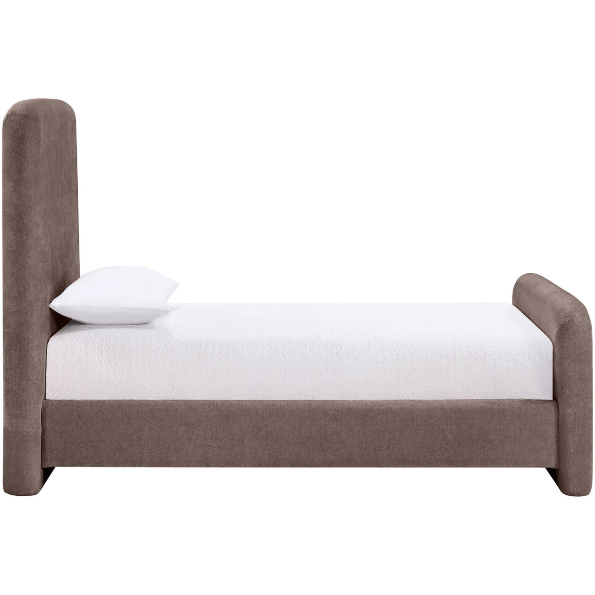 Fira Brown Chenille Fabric Upholstered Bed