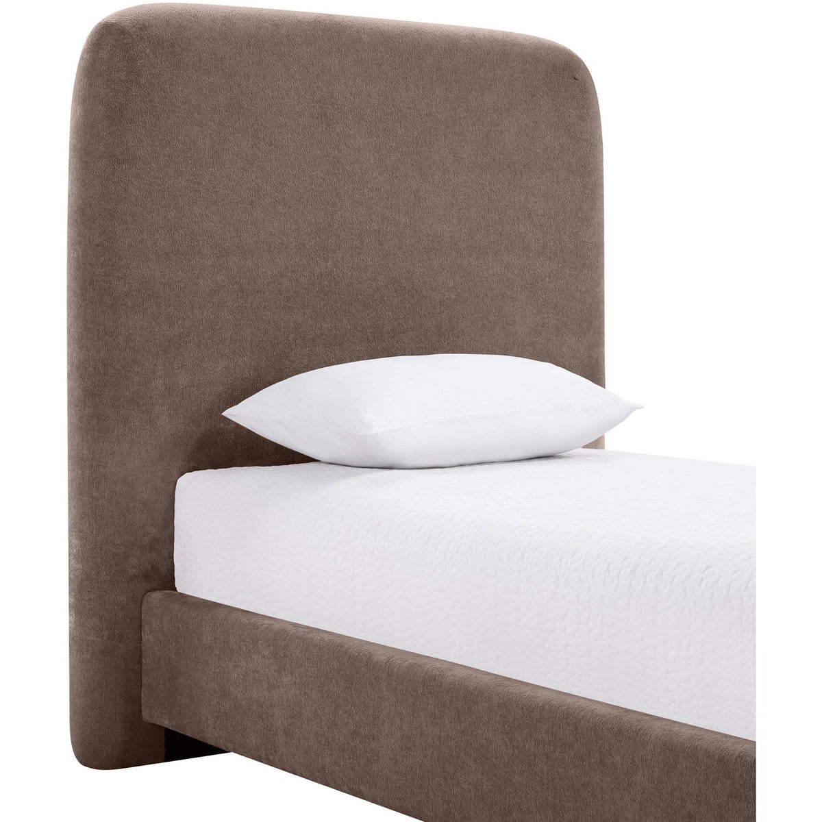 Fira Brown Chenille Fabric Upholstered Bed