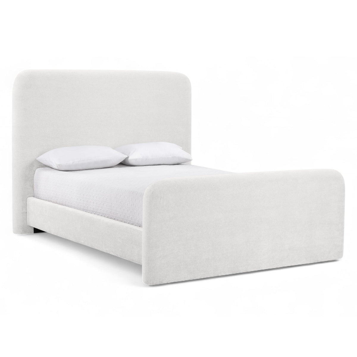 Fira Cream Chenille Fabric Upholstered Bed
