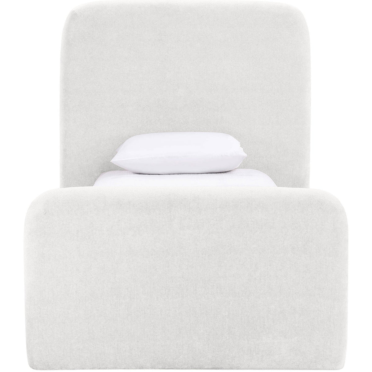 Fira Cream Chenille Fabric Upholstered Bed