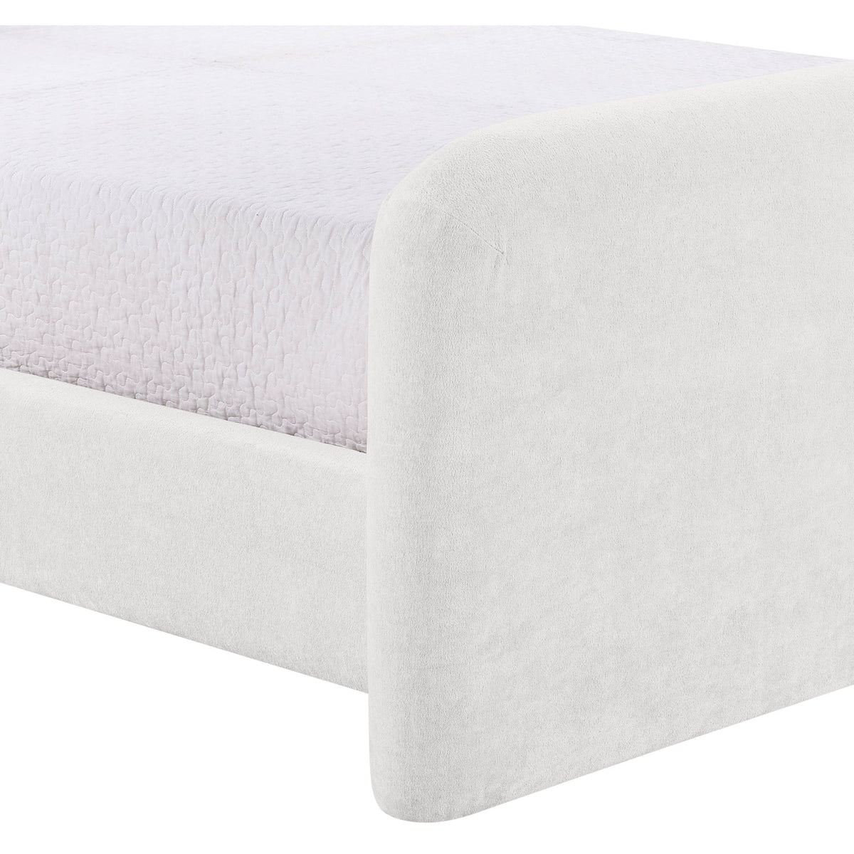 Fira Cream Chenille Fabric Upholstered Bed