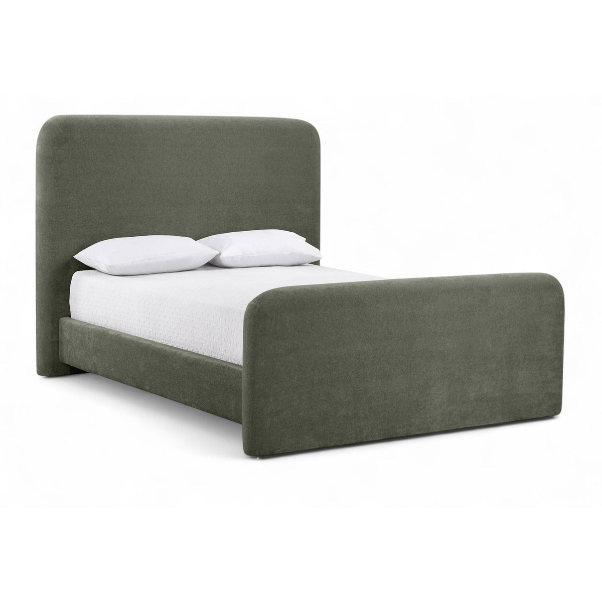 Fira Green Chenille Fabric Upholstered Bed