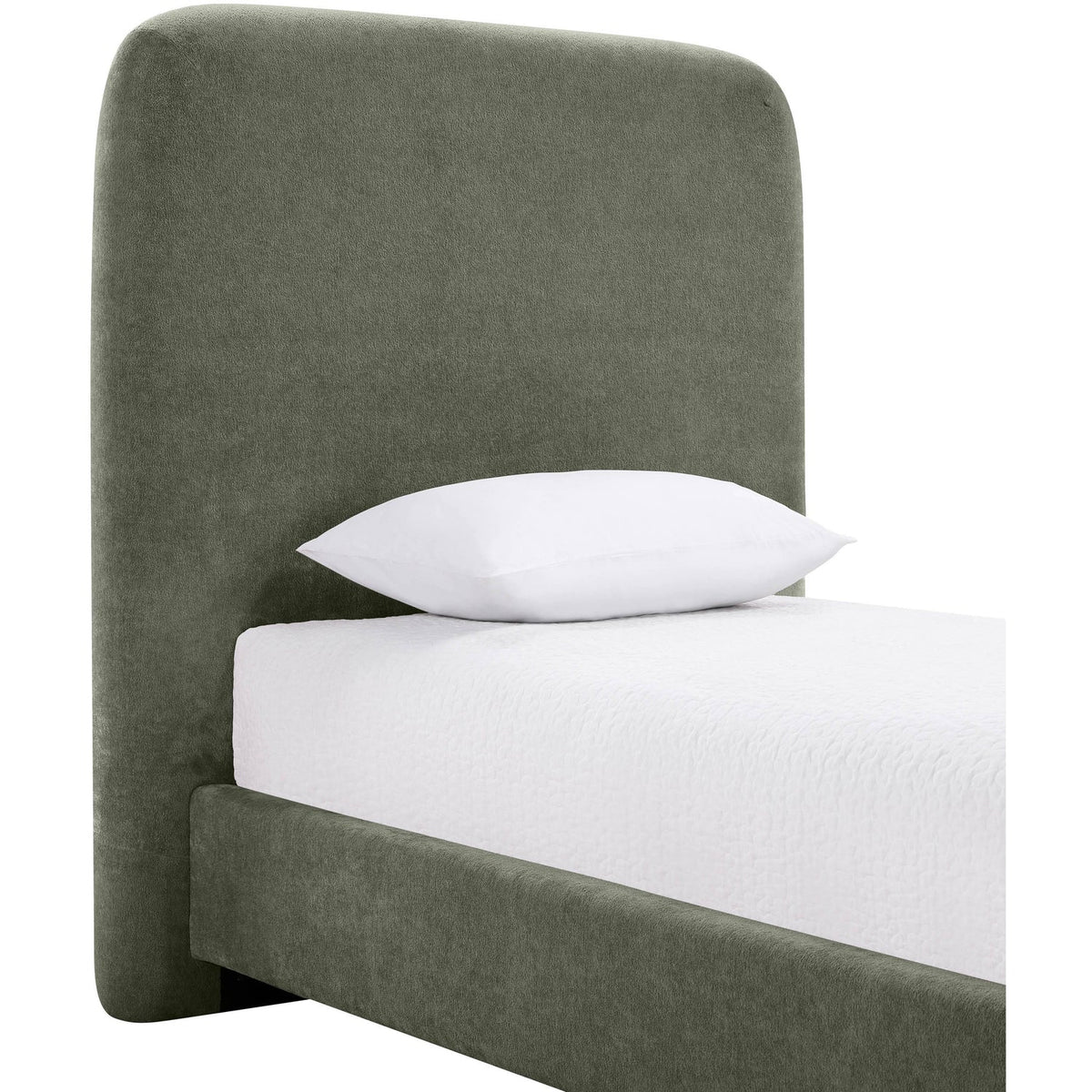 Fira Green Chenille Fabric Upholstered Bed