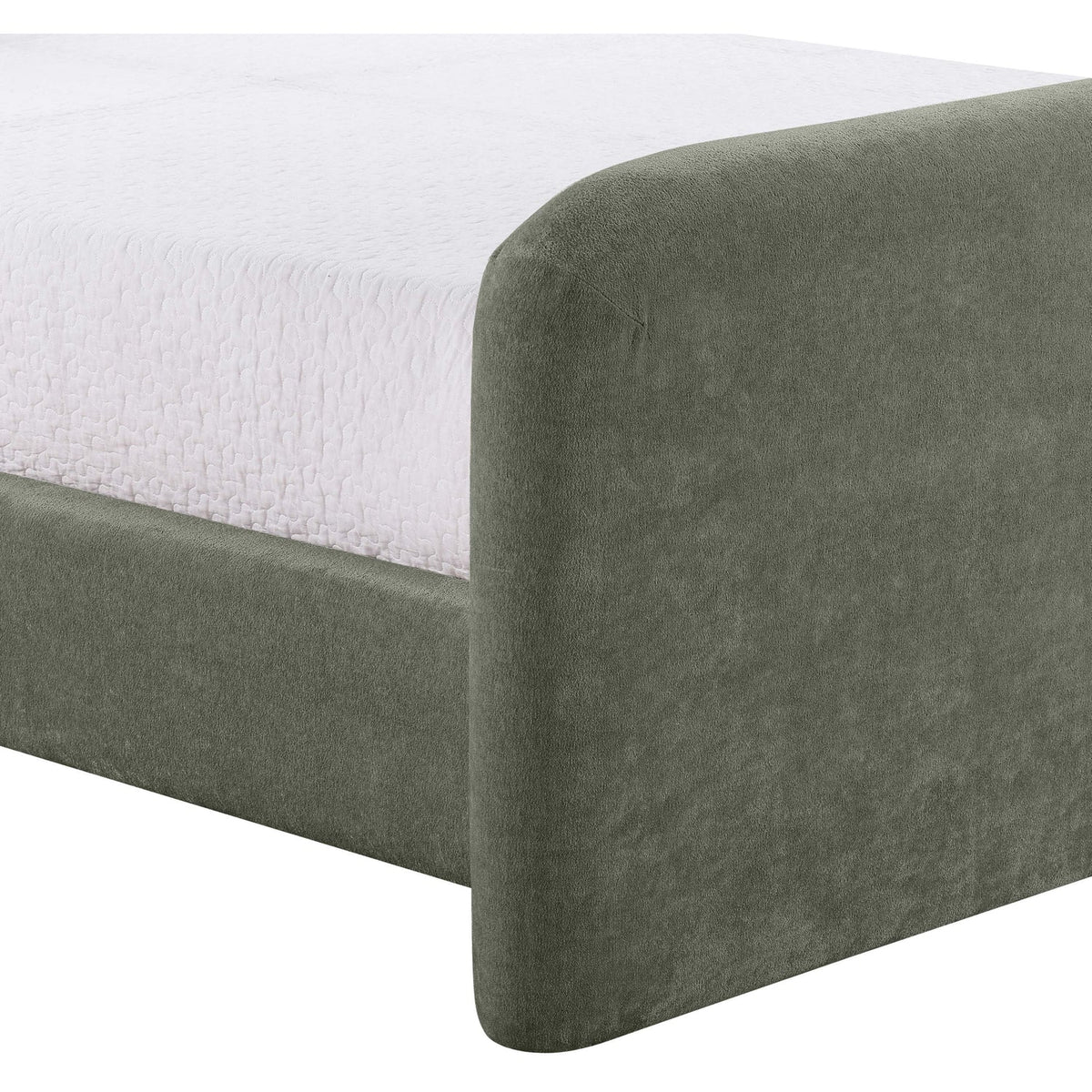 Fira Green Chenille Fabric Upholstered Bed