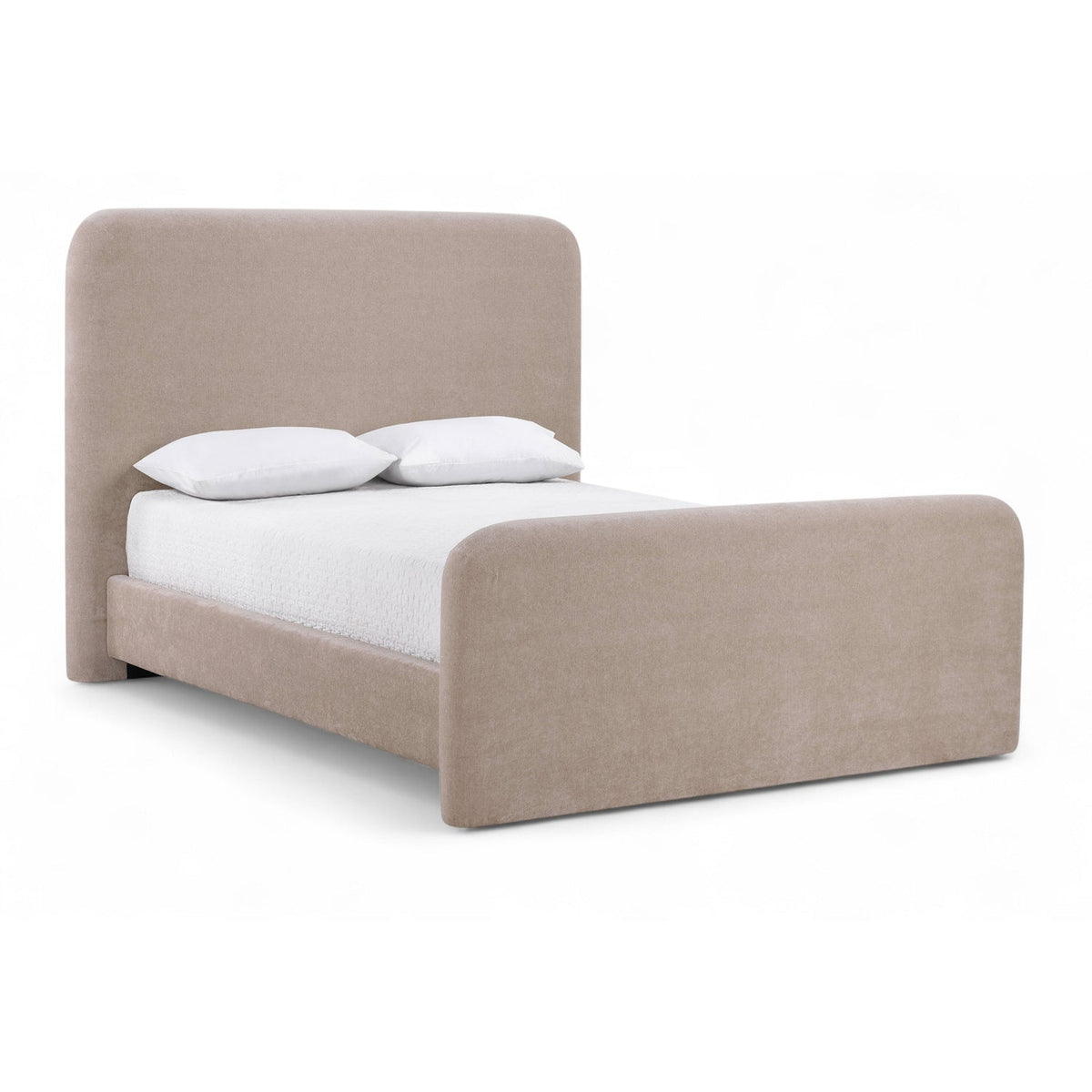 Fira Taupe Chenille Fabric Upholstered Bed
