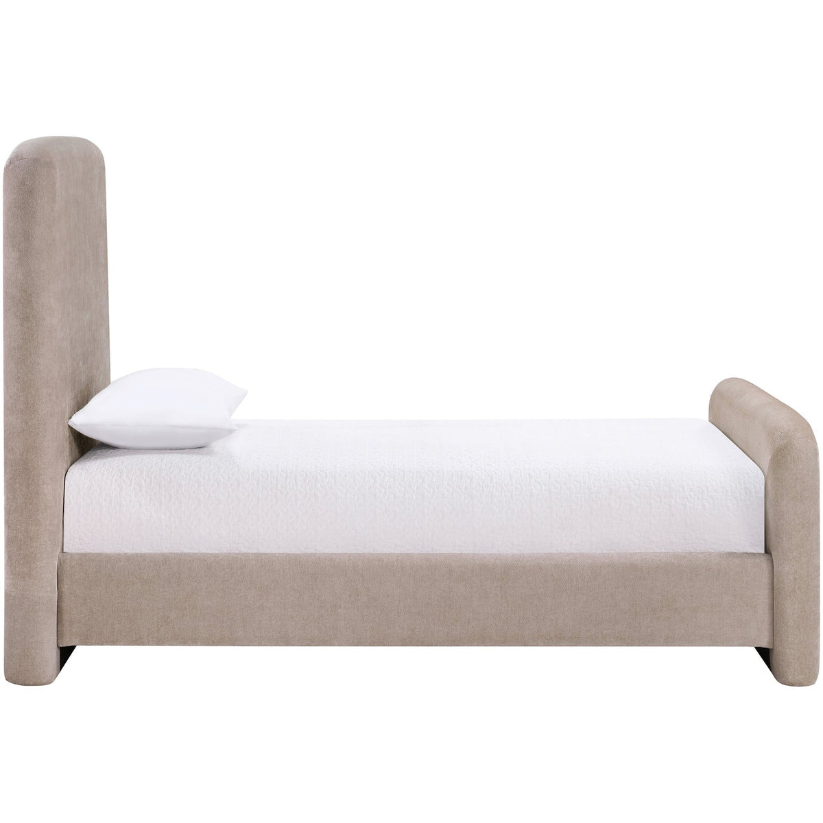 Fira Taupe Chenille Fabric Upholstered Bed