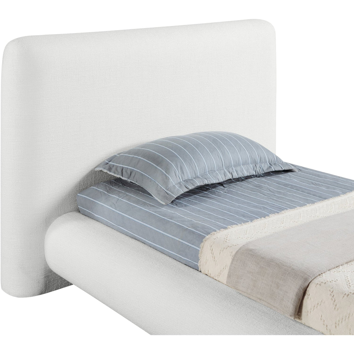 Blair Cream Fabric Upholstered Bed