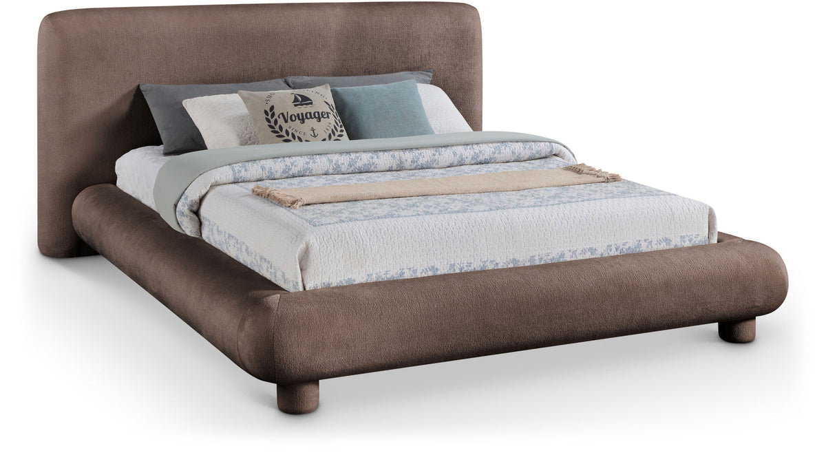 Blair Brown Chenille Fabric Upholstered Bed