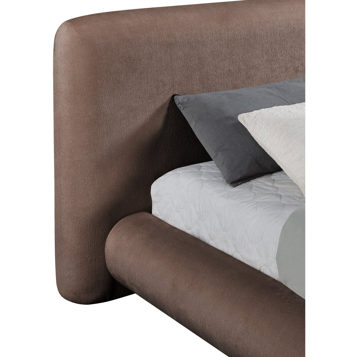 Blair Brown Chenille Fabric Upholstered Bed