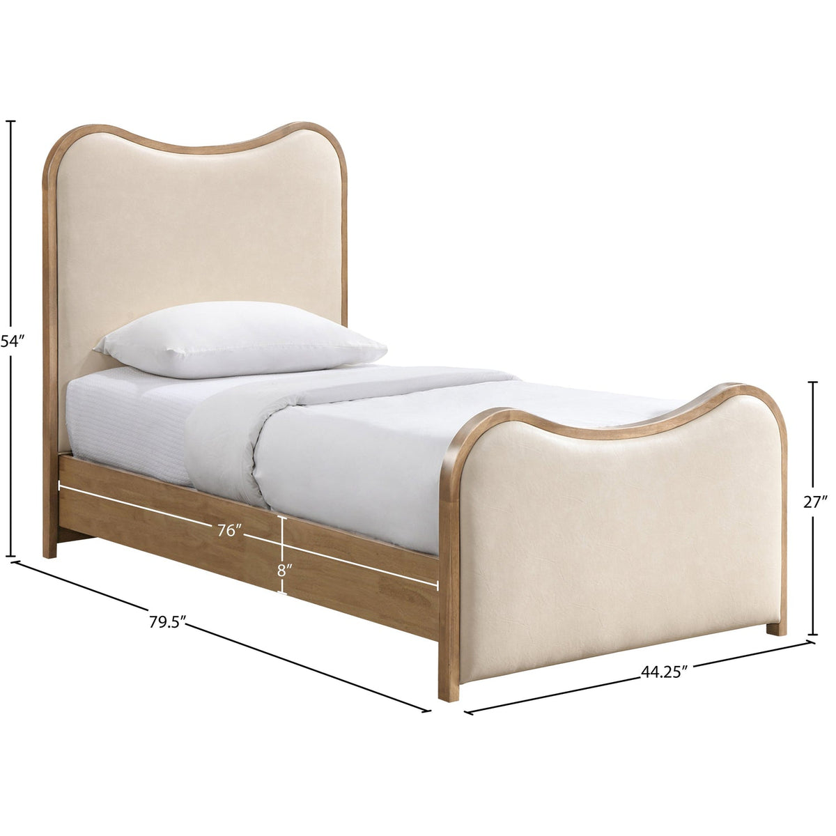 Arvada Cream Vegan Leather Upholstered Bed